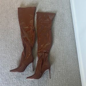 Patent Leather Knee High Boots